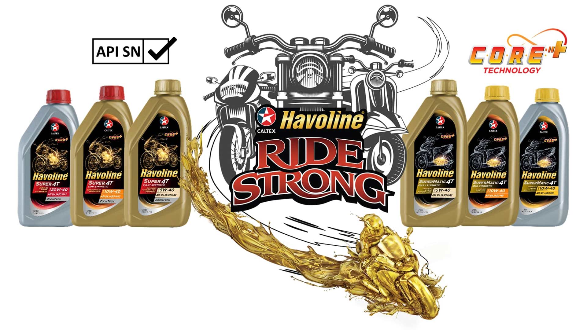 Caltex Havoline motorcycle engine oil line-up reintroduced with improved C.O.R.E.+ formulation for city traffic conditions