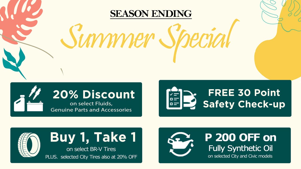 Honda Cars Philippines rolls out end of summer special on parts and accessories
