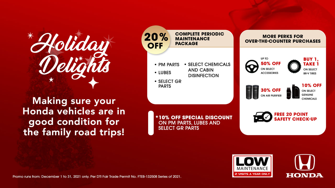 Honda rolls out Holiday Delights and Vehicle Repaint year-end promos