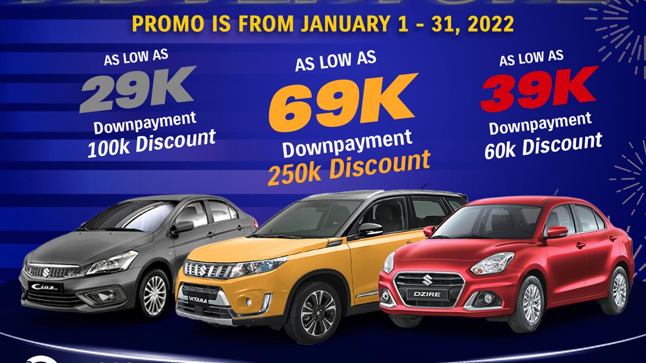 Suzuki starts year with big discount, low downpayment promo for Ciaz, Vitara, Dzire